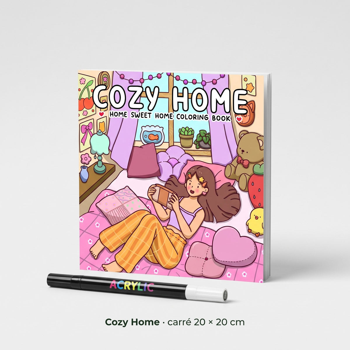 Couverture du carnet Cozy Home, format carré 20 × 20 cm