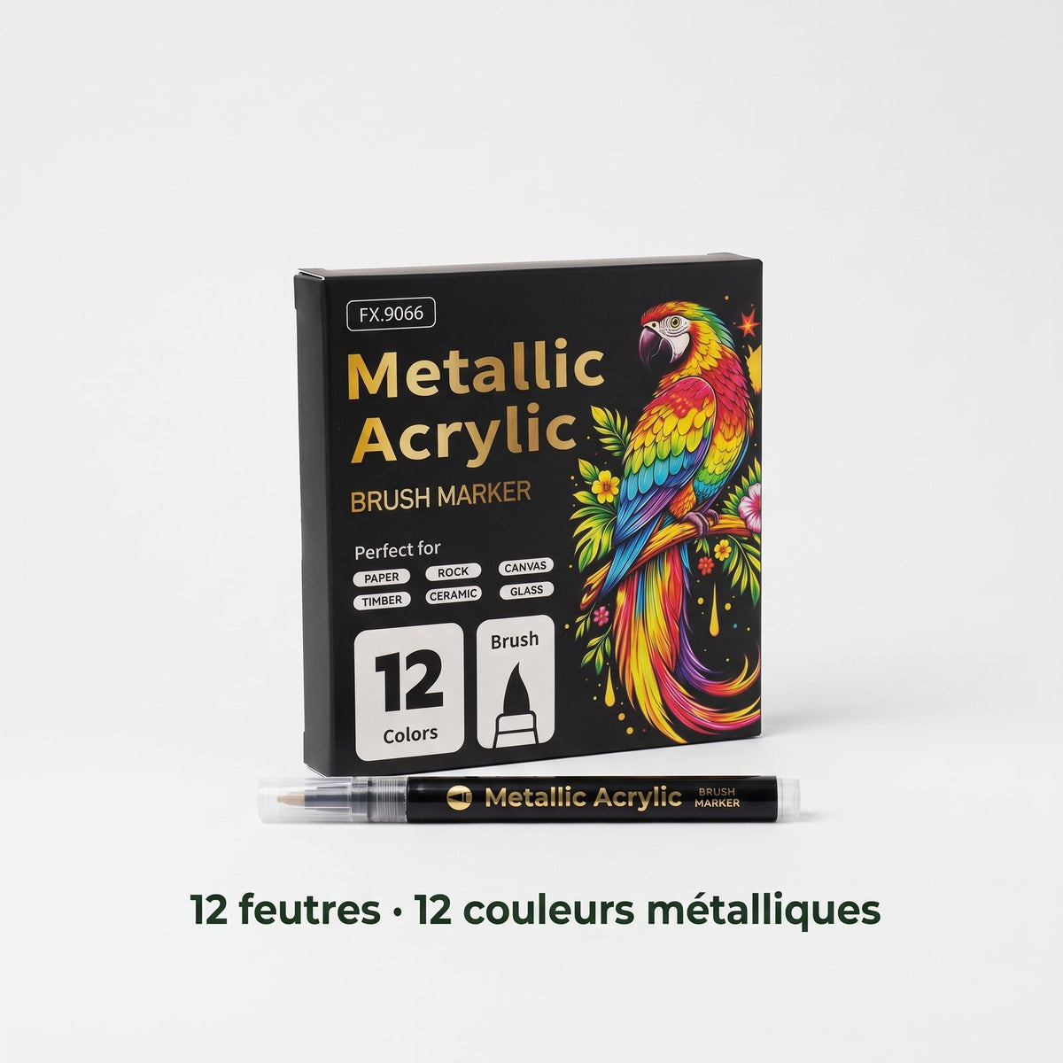 Coffret 12 feutres, 12 couleurs métalliques