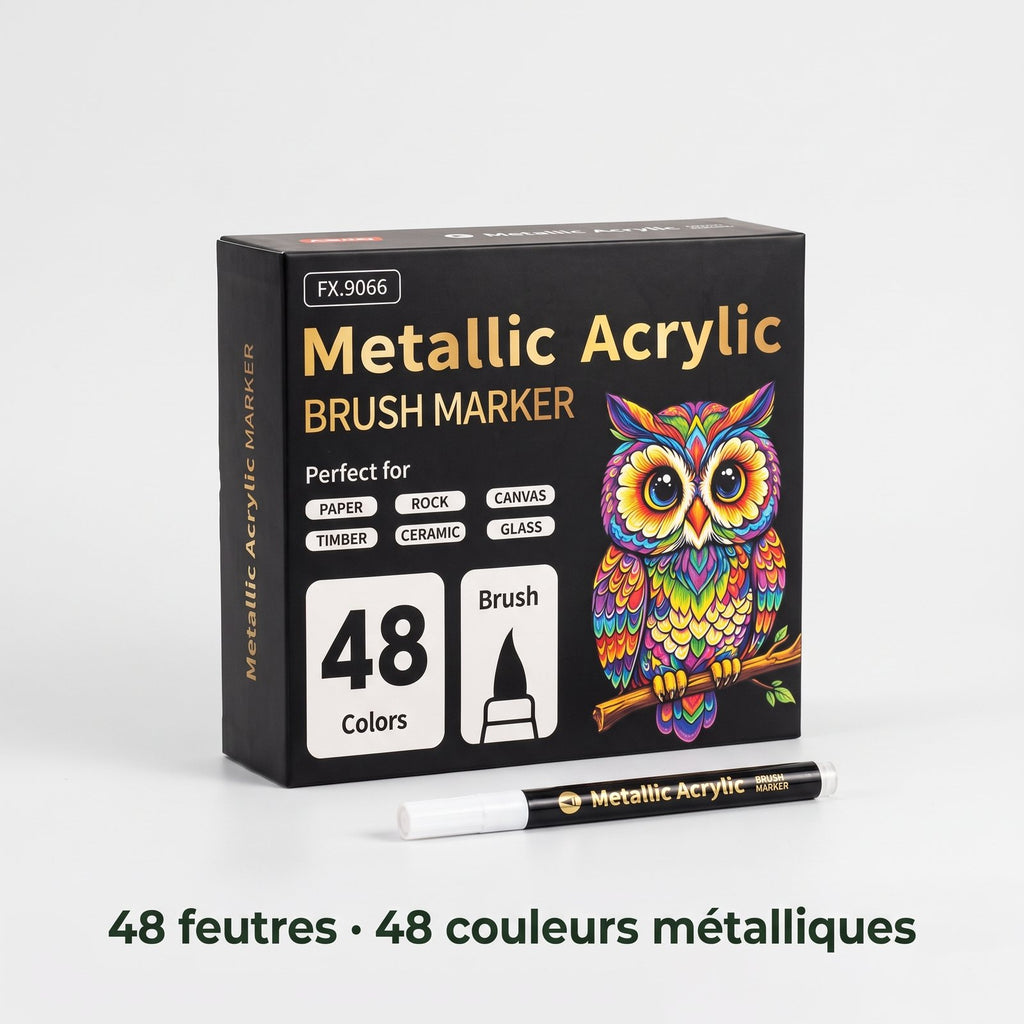 Coffret 48 feutres, 48 couleurs métalliques