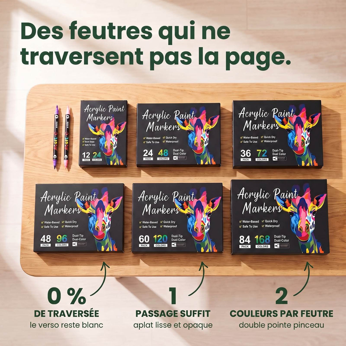 OPALINE — les six coffrets, de 24 à 168 couleurs