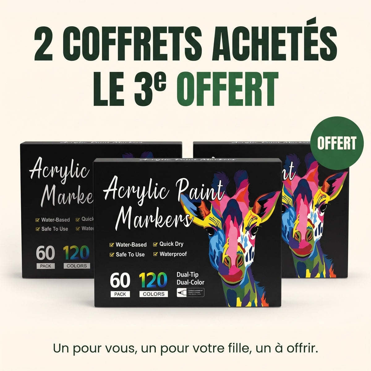 2 coffrets achetés, le 3e offert