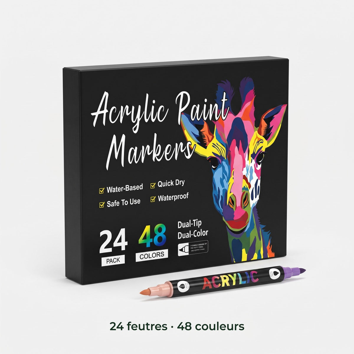 Coffret 48 couleurs, 24 feutres