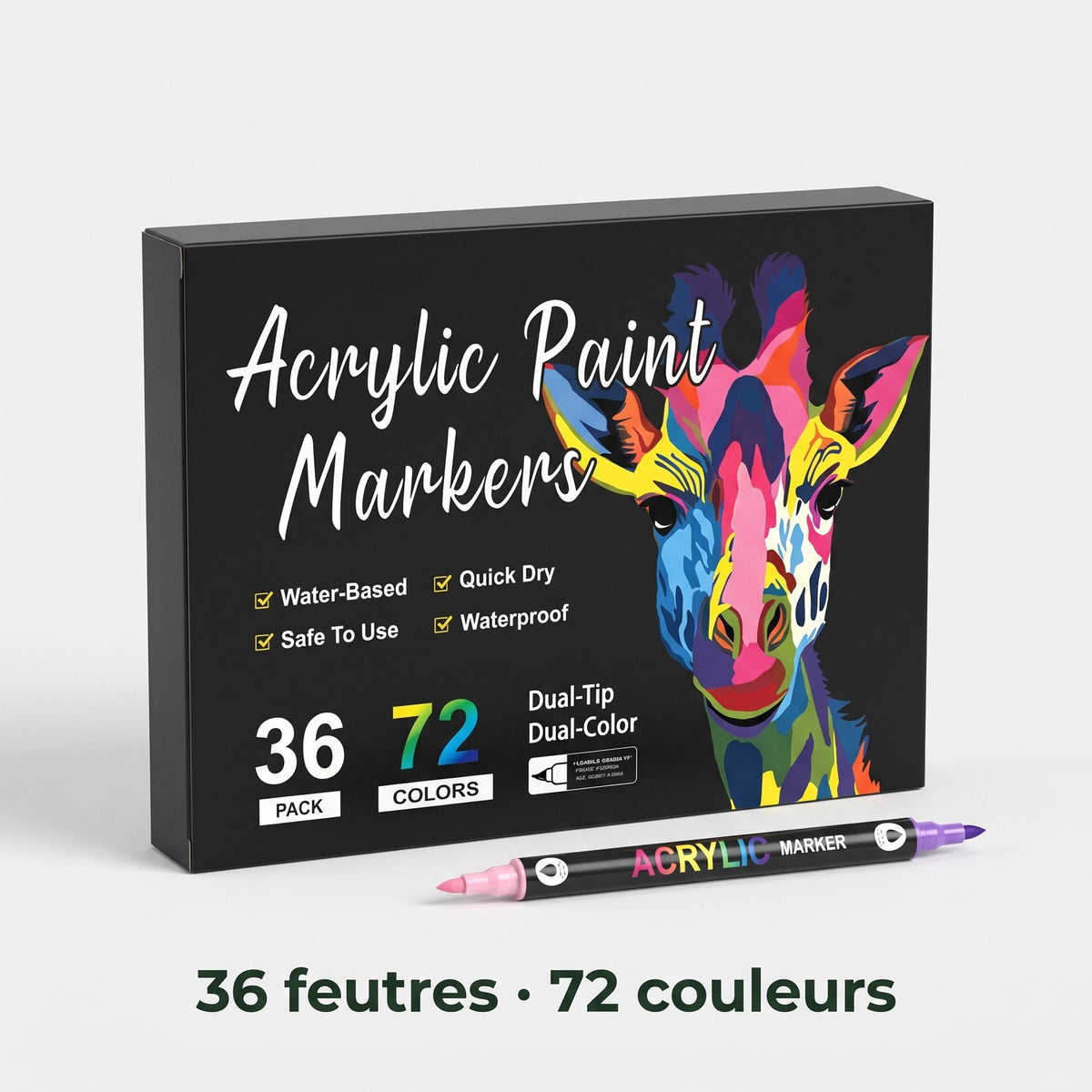 Coffret 72 couleurs, 36 feutres