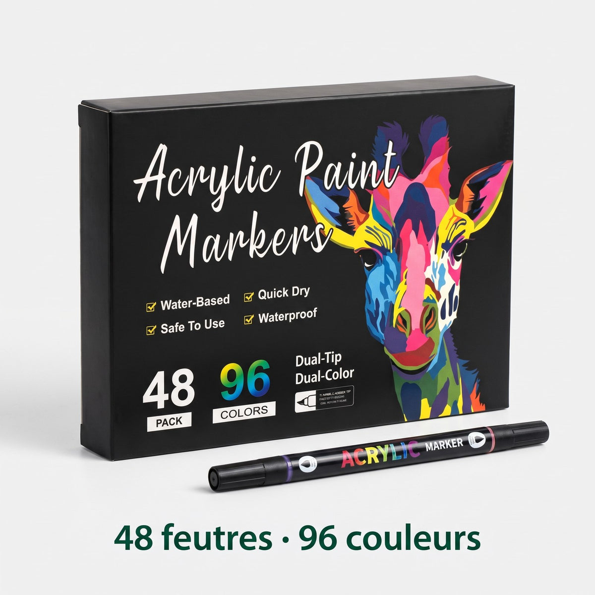Coffret 96 couleurs, 48 feutres